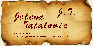 Jelena Tatalović vizit kartica